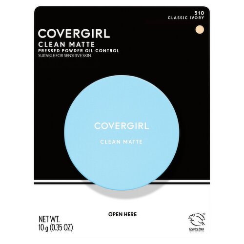 Covergirl Clean Matte 510 Classic Ivory Oil Control Pressed Powder, .44 fl oz liq