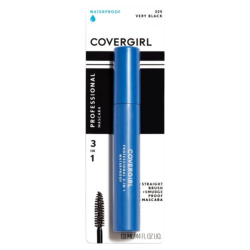 Covergirl Professional 225 Very Black 3 in 1 Waterproof Mascara, .44 fl oz liq