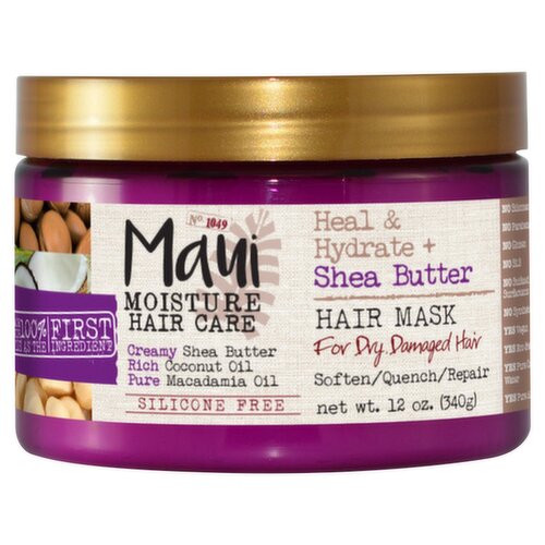 Maui Moisture Hair Care Heal & Hydrate + Shea Butter Hair Mask, 12 oz