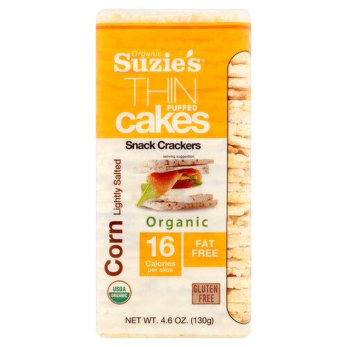 Suzie's Organic Corn Lightly Salted Thin Puffed Cakes, 4.6 oz