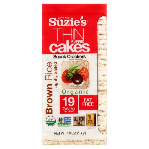 Suzie's Organic Lightly Salted Brown Rice Thin Puffed Cakes, 4.9 oz