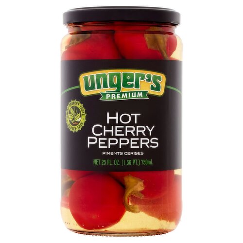 Unger's Premium Hot Cherry Peppers, 25 fl oz