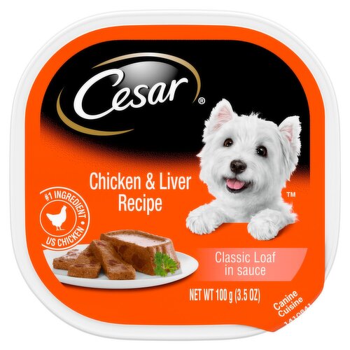 Cesar Classic Loaf in Sauce Chicken & Liver Recipe Dog Food, 3.5 oz