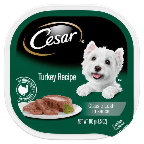 Cesar Classic Loaf in Sauce Turkey Recipe Dog Food, 3.5 oz