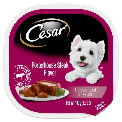 Cesar Porterhouse Steak Flavor Classic Loaf in Sauce, 3.5 oz