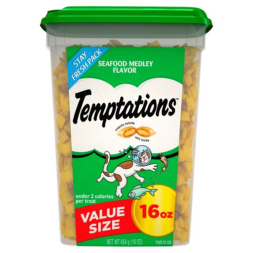 Temptations Seafood Medley Flavor Treats for Cats Value Size, 16 oz