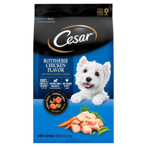 CESAR Small Breed Dry Dog Food Rotisserie Chicken Flavor with Spring Vegetables Garnish 5 lb. Bag The Fresh Grocer