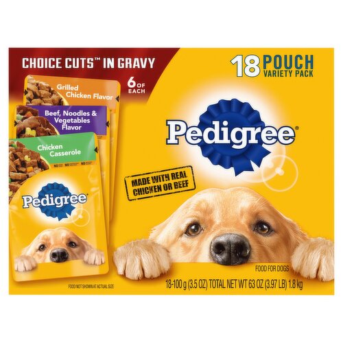 Pedigree Choice Cuts in Gravy Food for Dogs Variety Pack, 3.5 oz, 18 count, 2 pack