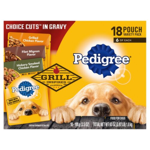 Pedigree Choice Cuts in Gravy Food for Dogs Variety Pack, 3.5 oz, 18 count