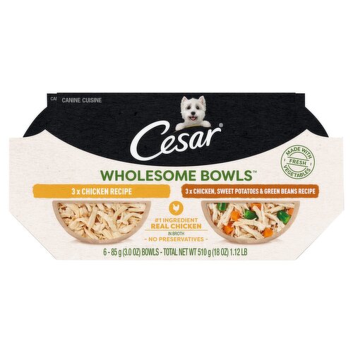 Cesar Wholesome Bowls Canine Cuisine Dog Food, 3.0 oz, 6 count