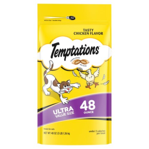 Temptations Tasty Chicken Flavor Treats for Cats Ultra Value Size, 48 oz