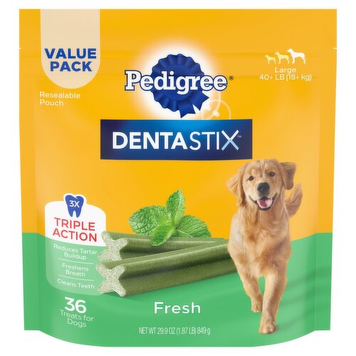 Pedigree Dentastix Fresh Treats for Dogs Value Pack, Large, 40+ lb, 36 count, 29.9 oz