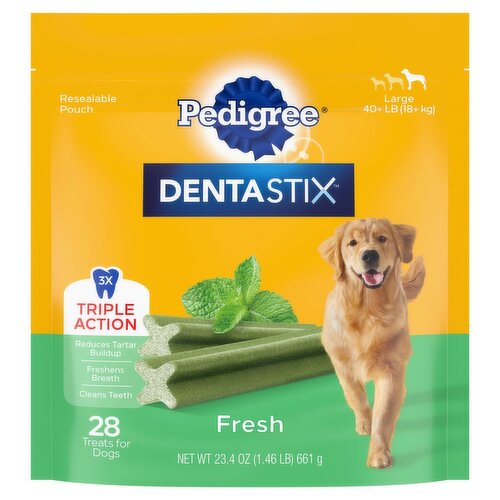 Pedigree Dentastix Fresh Treats for Dogs, Large, 40+ lb, 28 count, 23.4 oz