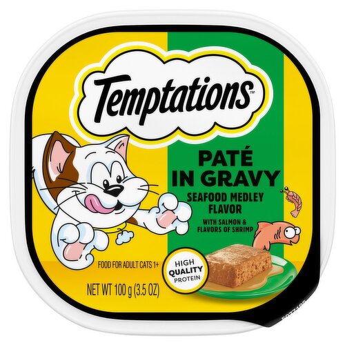 Temptations Seafood Medley Flavor Paté in Gravy Food for Adult Cats, 1+, 3.5 oz