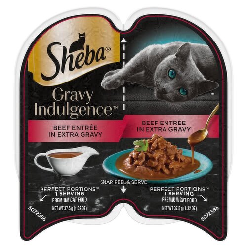 Sheba Gravy Indulgence Beef Entrée in Extra Gravy Perfect Portions Premium Cat Food, 1.32 oz