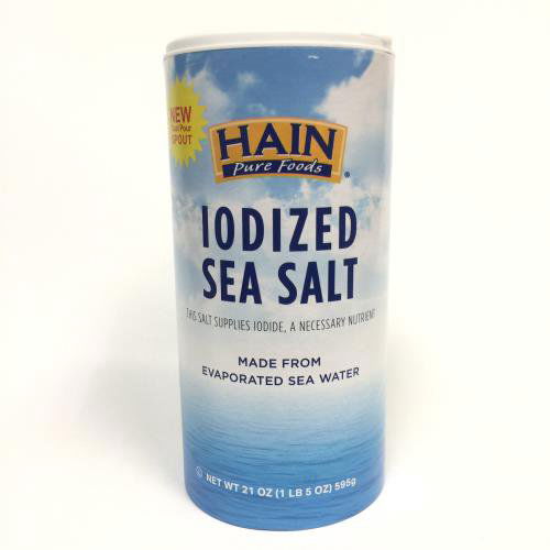 Hain Pure Foods Iodized Sea Salt, 21 oz