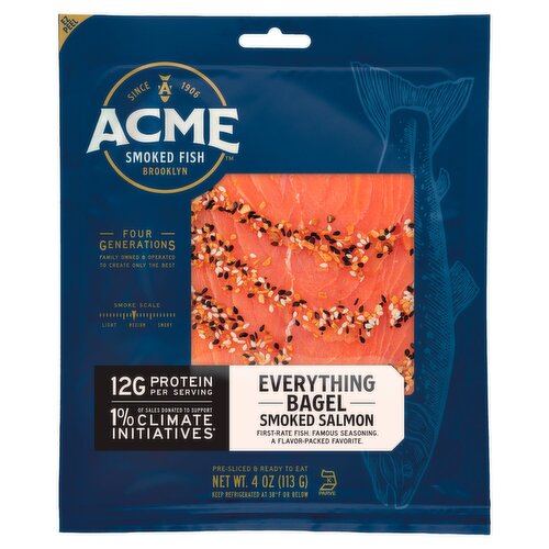 ACME Everything Bagel Smoked Nova Salmon, 4 oz