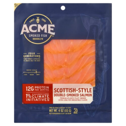 Acme Smoked Fish Scottish-Style Double-Smoked Salmon, 4 oz