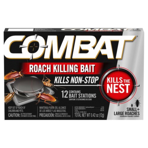 Combat Large + Small Roaches Roach Killing Bait, 12 count, 0.42 oz