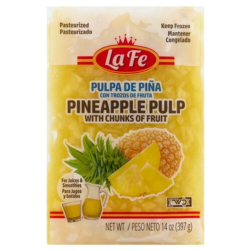 La Fe Pineapple Pulp with Chunks of Fruit, 14 oz