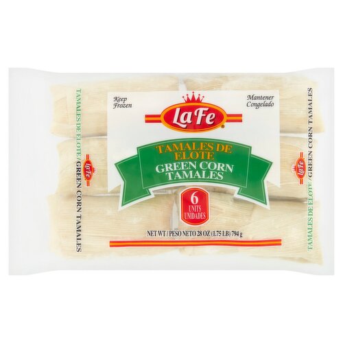 La Fe Green Corn Tamales, 6 count, 28 oz