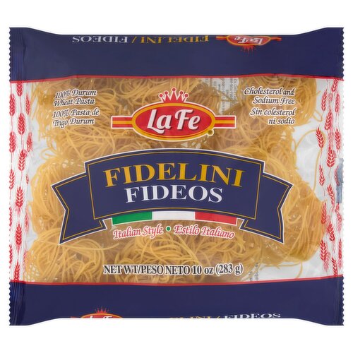 La Fe Fidelini Italian Style Wheat Pasta, 10 oz