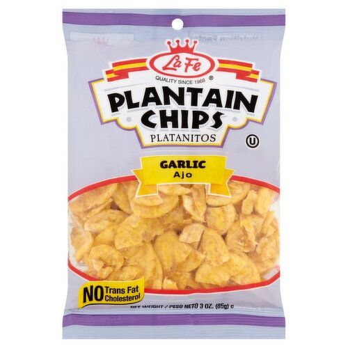 La Fe Garlic Plantain Chips, 3 oz