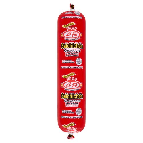La Fe Premium Salchichón Cevecero Pork Salami, 24 oz