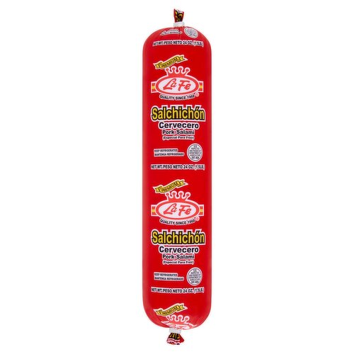 La Fe Premium Salchichón Cevecero Pork Salami, 24 oz