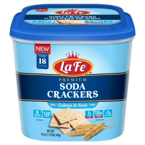 La Fe Premium Soda Crackers, 18 count, 19 oz