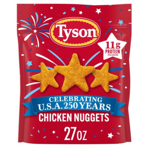Tyson Chicken Nuggets, Celebrating USA 250 Years, Fully Cooked Frozen Appetizers, 27 oz