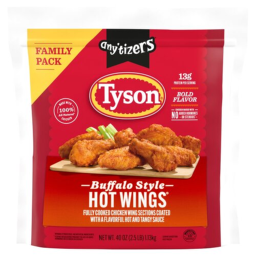 Tyson Any'tizers Buffalo Style Hot Wings Family Pack, 40 oz