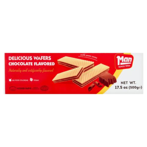 Man Chocolate Flavored Delicious Wafers, 17.5 oz