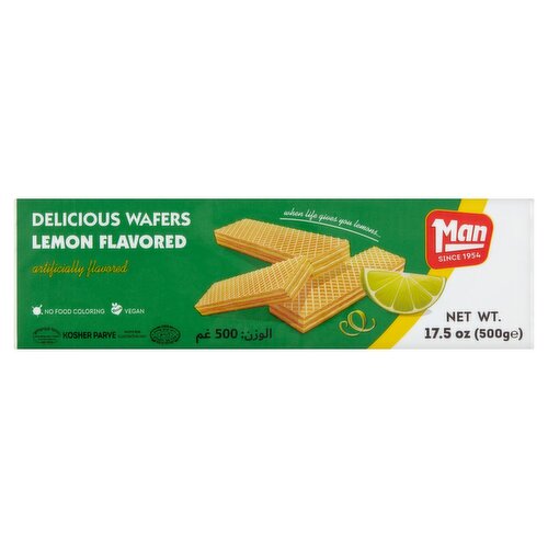 Man Lemon Flavored Delicious Wafers, 17.5 oz