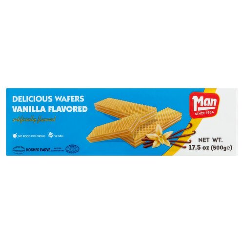 Man Vanilla Flavored Delicious Wafers, 17.5 oz