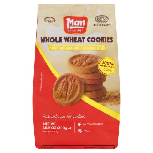 Man Whole Wheat Cookies with Dietary Fibers, 10.5 oz