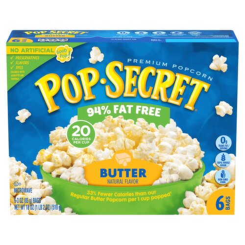 Pop Secret Butter Premium Popcorn, 3 oz, 6 count