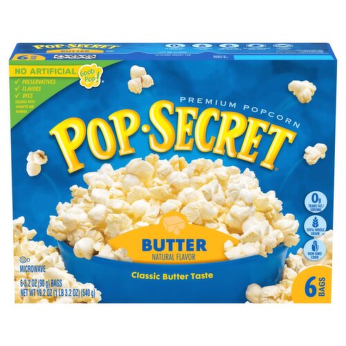 Pop Secret Butter Premium Popcorn, 3.2 oz, 6 count