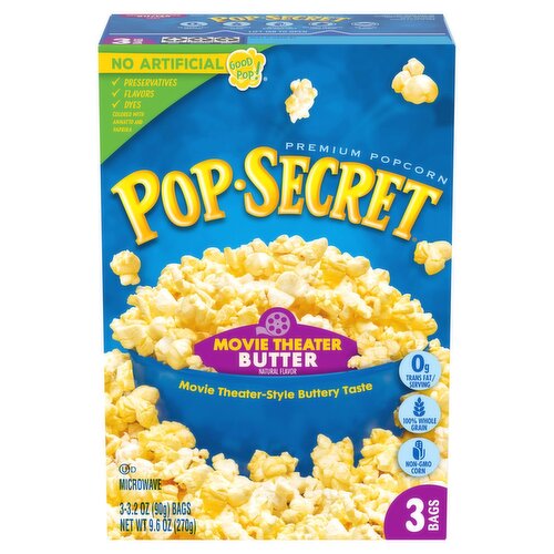 Pop Secret Movie Theater Butter Microwave Premium Popcorn, 3.2 oz, 3 count