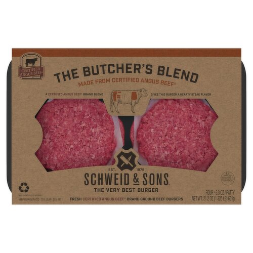 Schweid & Sons The Butcher's Blend Patty, 5.3 oz, 4 count