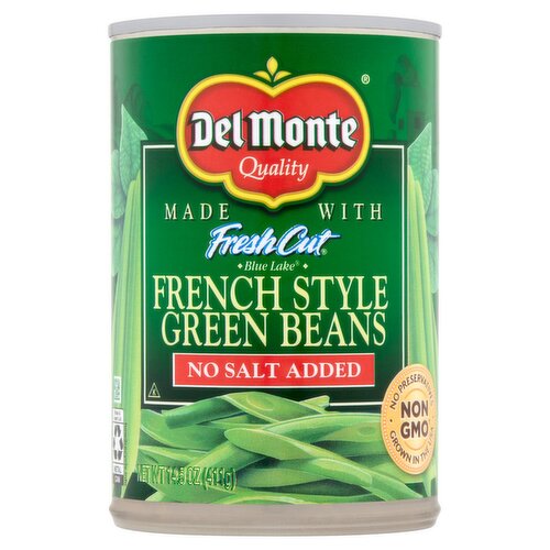 Del Monte Fresh Cut No Salt Added French Style Green Beans, 14.5 oz