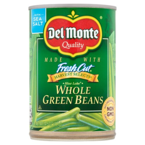 Del Monte Fresh Cut Harvest Selects Blue Lake Whole Green Beans, 14.5 oz