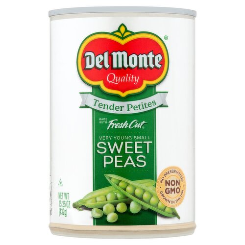 Del Monte Tender Petites Fresh Cut Very Young Small Sweet Peas, 15.25 oz