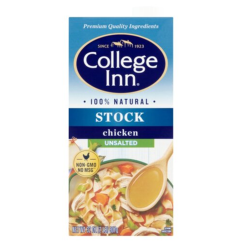 College Inn 100% Natural Unsalted Chicken Stock, 32 oz