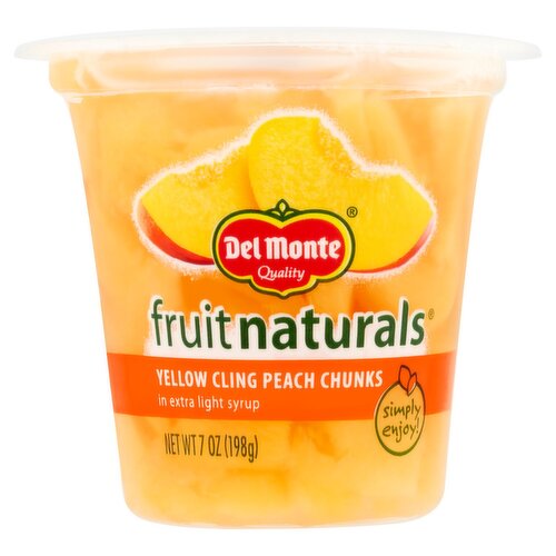 Del Monte Fruit Naturals Yellow Cling Peach Chunks in Extra Light Syrup, 7 oz