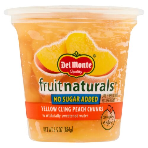 Del Monte Fruit Naturals No Sugar Added Yellow Cling Peach Chunks, 6.5 oz