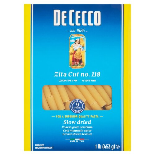 De Cecco Zita Cut No. 118 Pasta, 1 lb