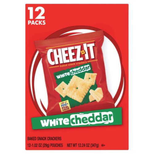 Cheez-It White Cheddar Baked Snack Crackers, 1.02 oz, 12 count