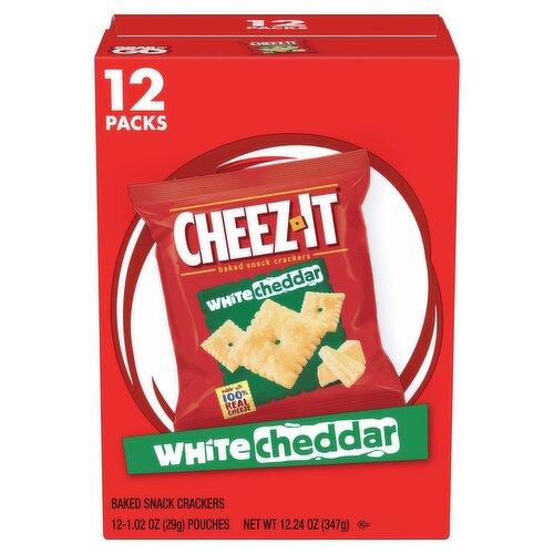 Cheez-It White Cheddar Baked Snack Crackers, 1.02 oz, 12 count
