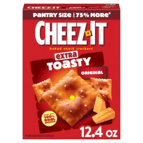 Cheez-It Extra Toasty Original Baked Snack Crackers Pantry Size, 12.4 oz